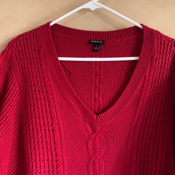 One step up top- sweter red short sleeves - Picture 1 of 10